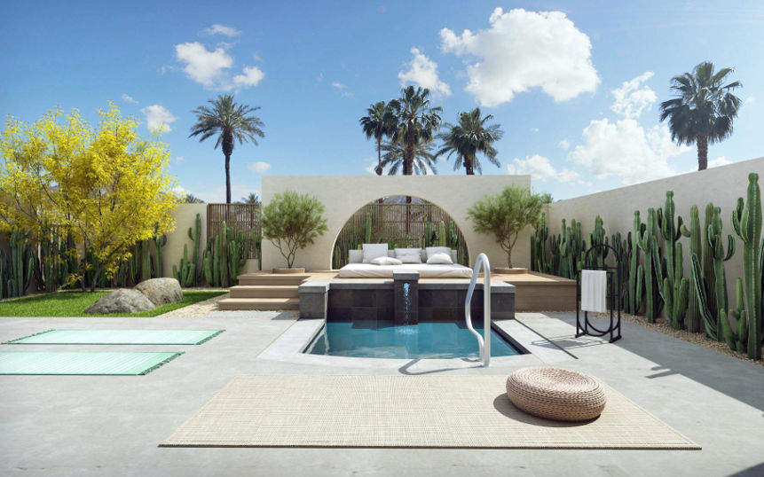 Grand Hyatt Indian Wells Resort Villas Redesigned Luxury Villa Private Backyard Rendering