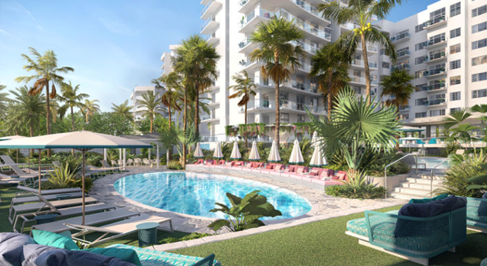 New Andaz Miami Beach Lower Pool Deck Rendering