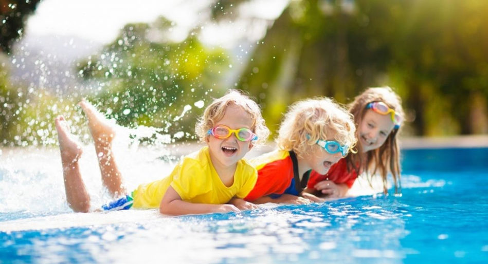 Kids by the pool