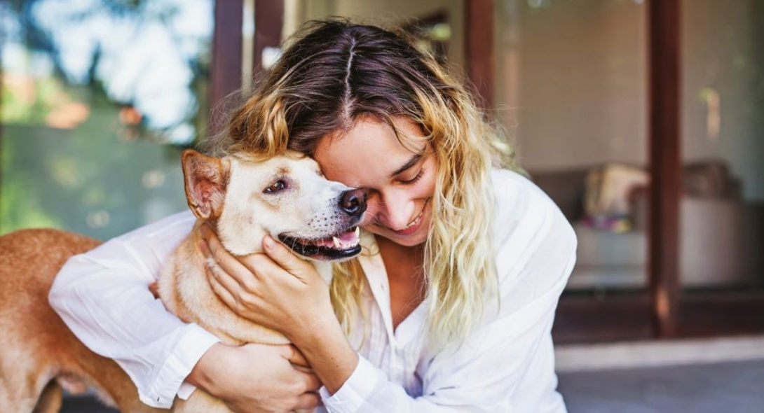 woman and dog