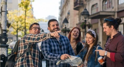 a group of tourists