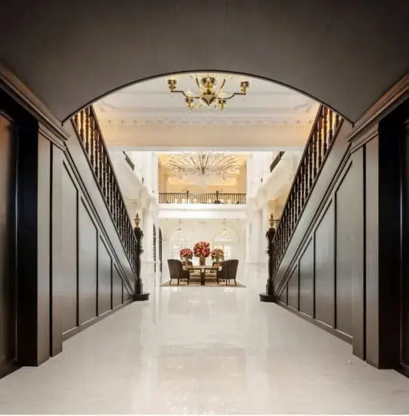 Grand Staircase looking out to the lobby entrance